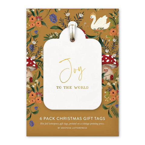 Bespoke Letterpress - Christmas Gift Tags - Pack of 6 - Joy to the world