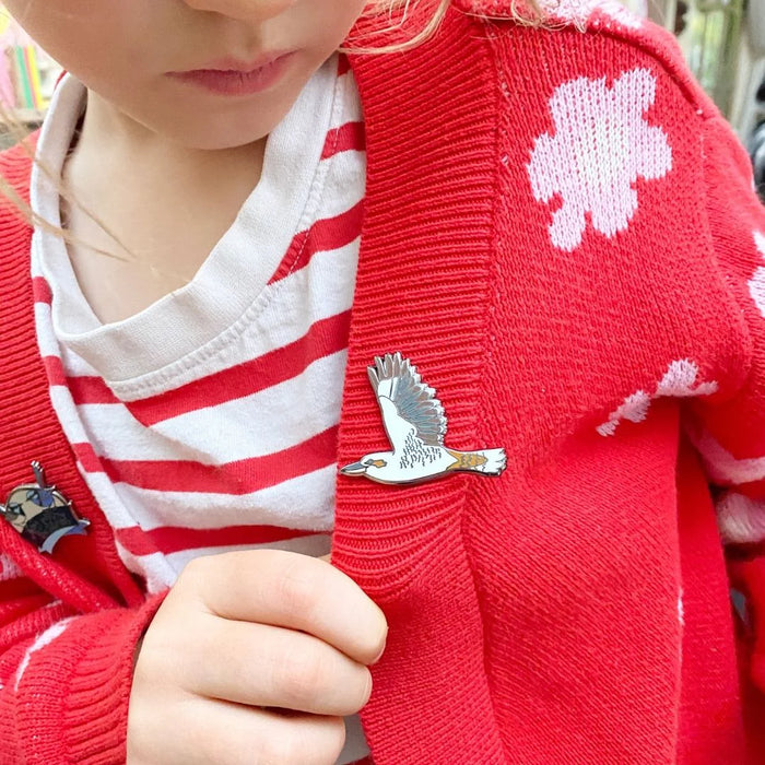 Bridget Farmer - Enamelled Lapel Pin - Kookaburra in Flight