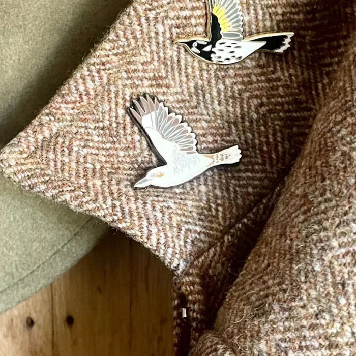 Bridget Farmer - Enamelled Lapel Pin - Kookaburra in Flight