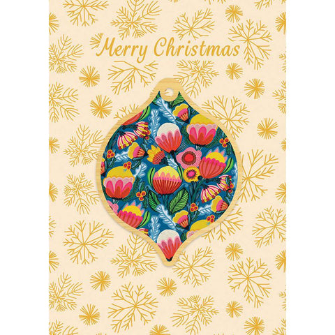 Aero Images - Christmas Card with Wooden Decoration - Kristen Katz - Pop Flowers