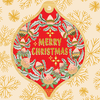 Aero Images - Christmas Card with Wooden Decoration - Kristen Katz - Merry Christmas Protea Wreath