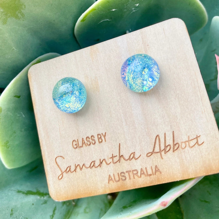 Samantha Abbott - Glass Stud Earrings - La Nina Shimmer