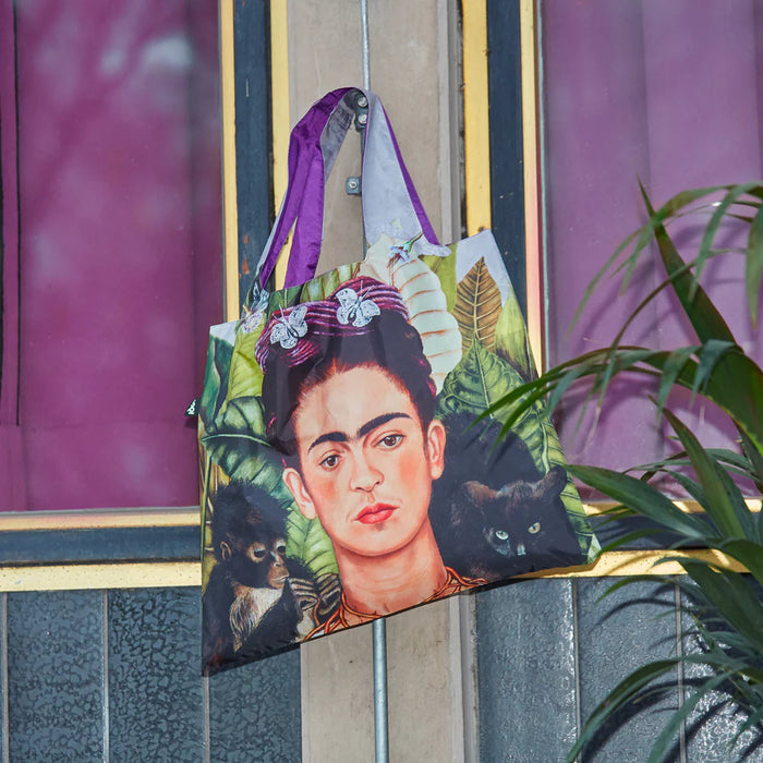 LOQI - Recycled Shopping Bag - Frida Kahlo - Self Poetrait with Hummingbird
