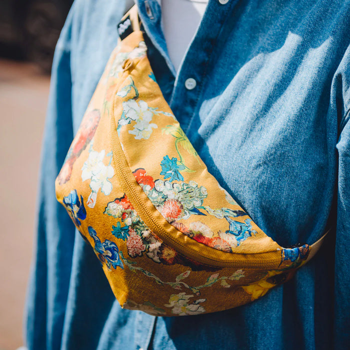 LOQI - Recycled Cross Body / Bum Bag - Vincent Van Gogh - Flower Pattern