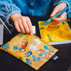 LOQI - Set of 3 Recycled Zip Pockets - Vincent Van Gogh - Flower Pattern