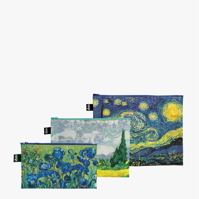 LOQI - Set of 3 Recycled Zip Pockets - Vincent Van Gogh