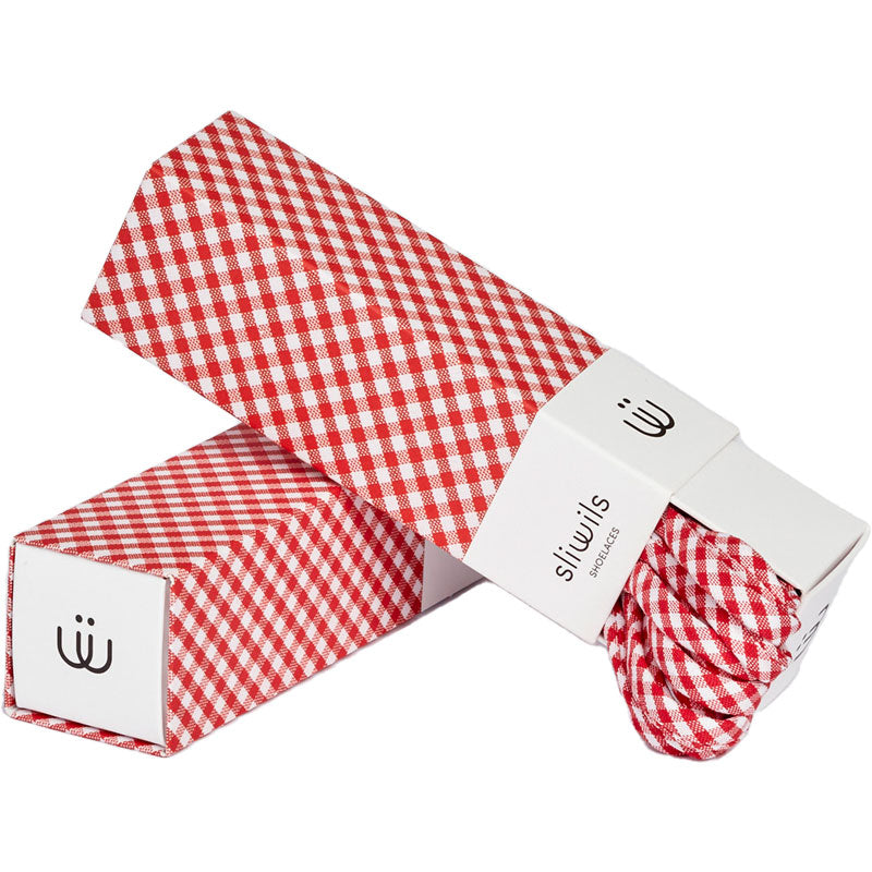 SLIWILS - Shoelaces - Gingham - Red
