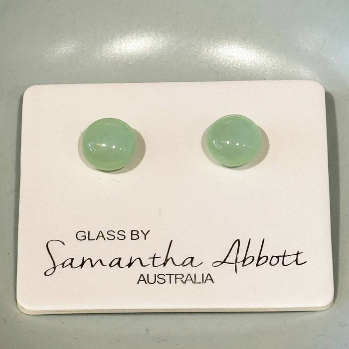 Samantha Abbott - Glass Stud Earrings - Mint Icecream