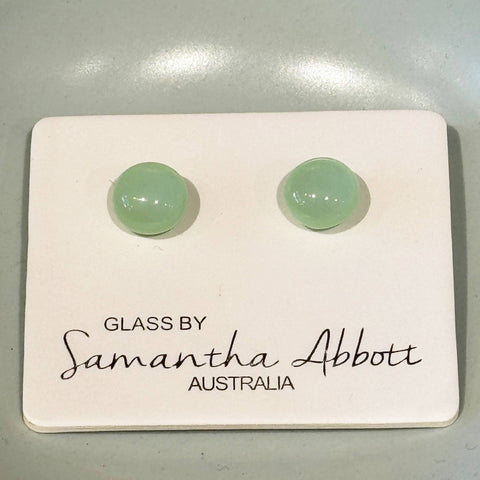 Samantha Abbott - Glass Stud Earrings - Mint Icecream