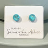 Samantha Abbott - Glass Stud Earrings - Mint Lustre