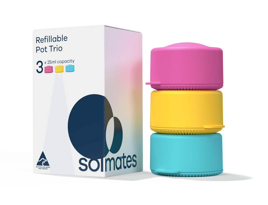Solmates - Refillable Sunscreen Applicator - Pot Trio -25ml