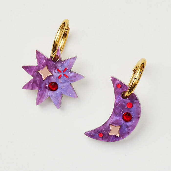 Martha Jean - Day Night Earrings - Purple