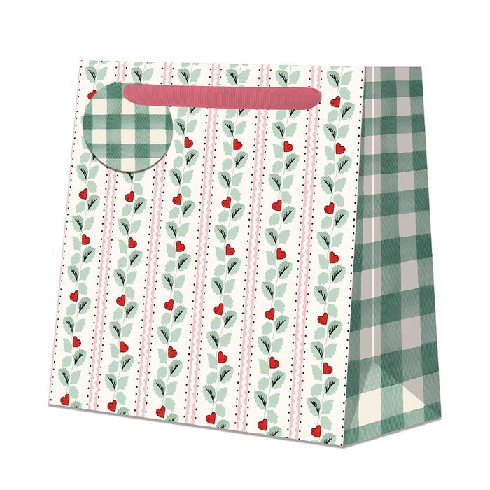 McMillan - Square Medium Gift Bag - CK Rose Heart Stripe