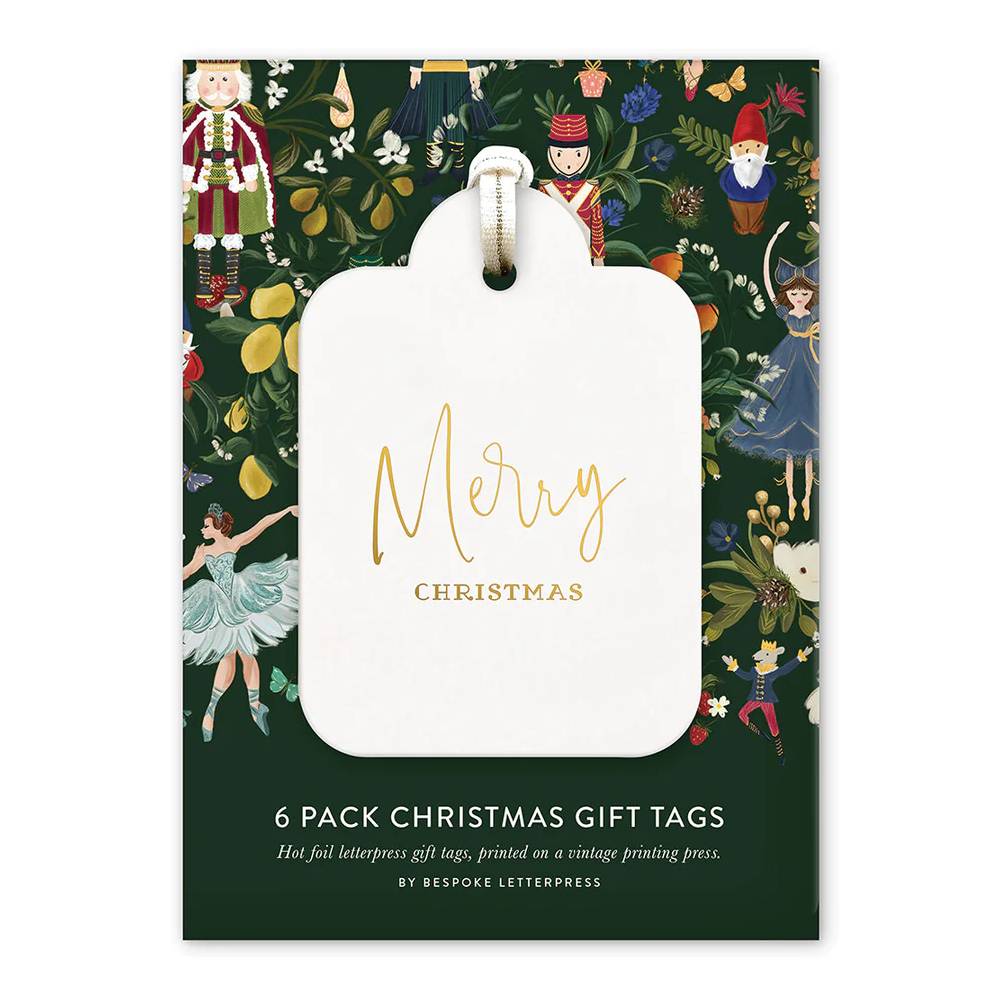 Bespoke Letterpress - Christmas Gift Tags - Pack of 6 - Merry Christmas