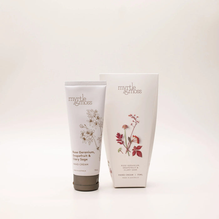 Myrtle & Moss - Hand Cream - Rose Geranium, Grapefruit & Clary Sage
