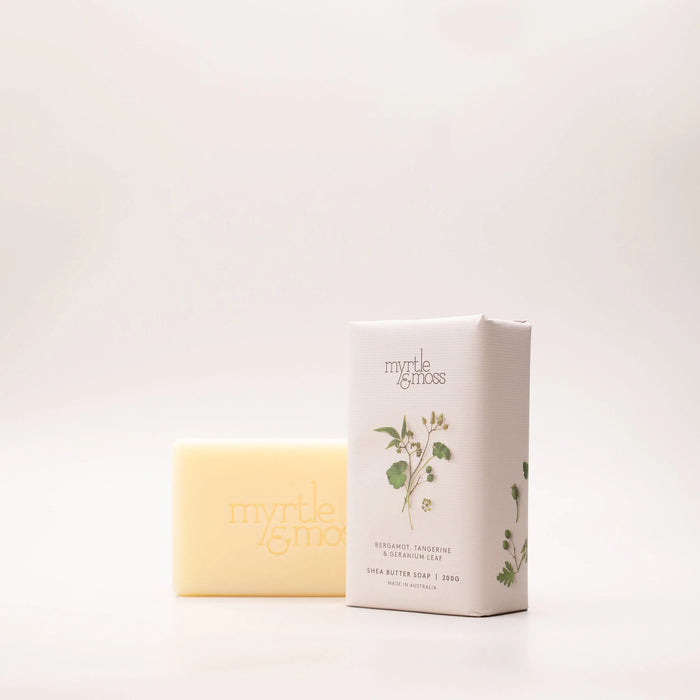 Myrtle & Moss - Shea Butter Soap - Bergamot, Tangerine & Geranium Leaf