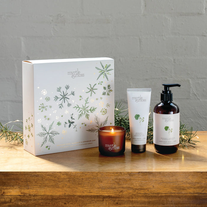 Myrtle & Moss - Christmas Trio - Bergamot Rind, Tangerine & Geranium Leaf