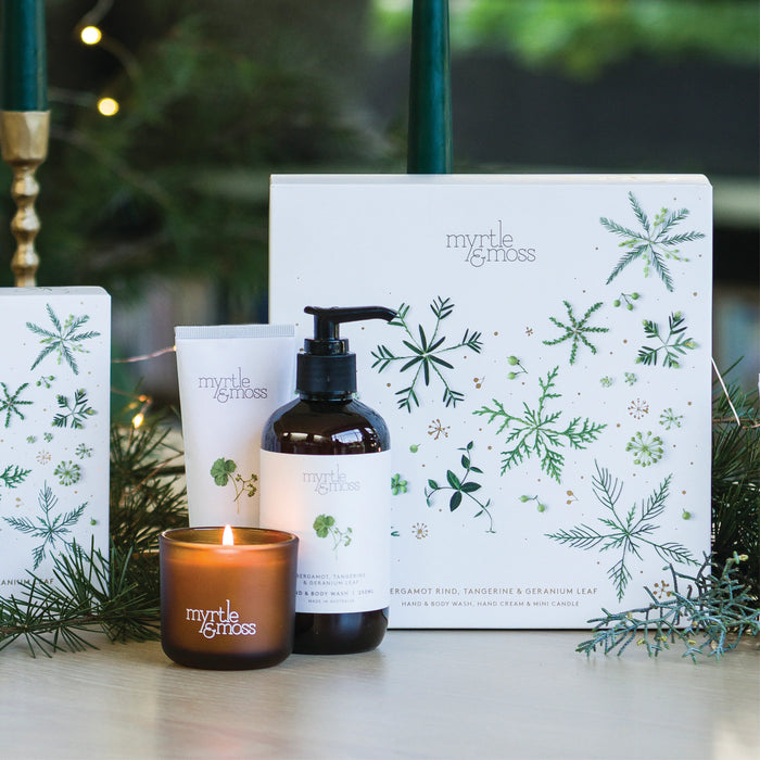 Myrtle & Moss - Christmas Trio - Bergamot Rind, Tangerine & Geranium Leaf