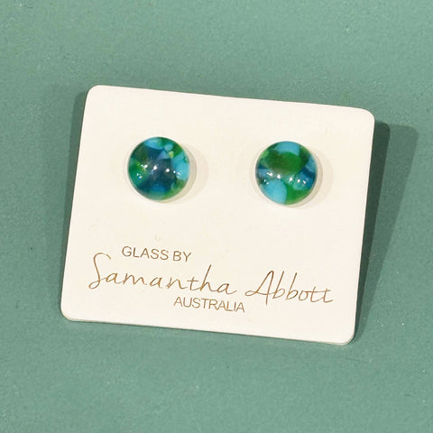 Samantha Abbott - Glass Stud Earrings - Nature Mosaic