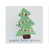 Paper Boat Press - Ceramic Christmas Tree Brooch - Green