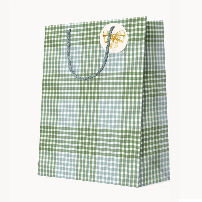 Bespoke Letterpress - Large Gift Bag - Nordic Blue Check