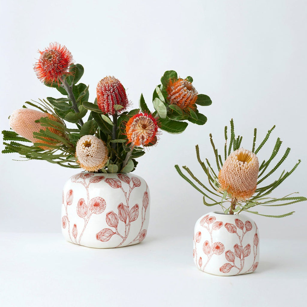 Angus & Celeste - Cube Vase - Eucalyptus Seed Pods