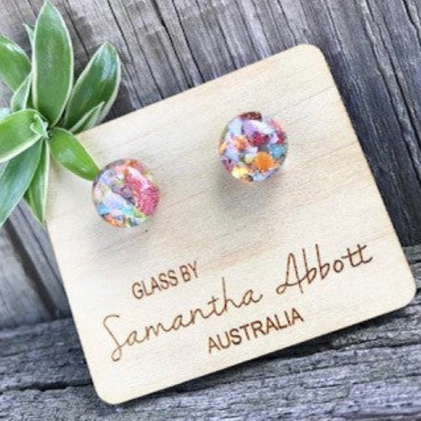 Samantha Abbott - Glass Stud Earrings - Painterly