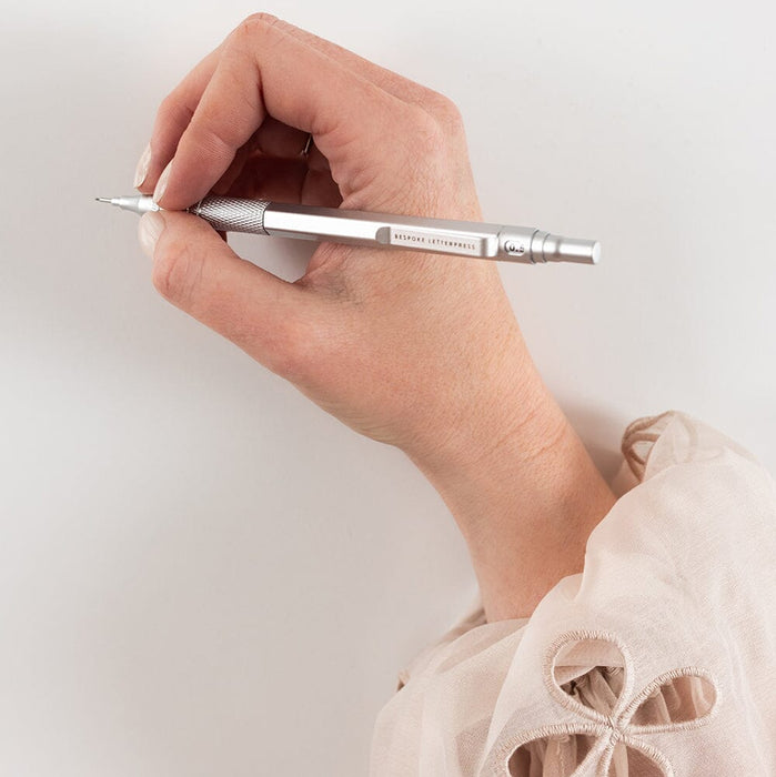 Bespoke Letterpress - Mechanical 0.5mm Pencil Silver