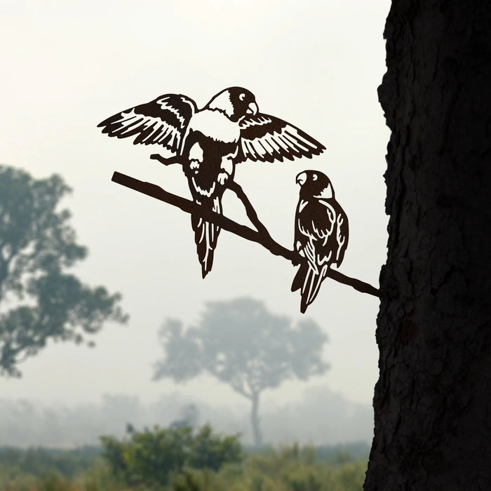 Metalbird - Garden Art - Lorikeet Pair