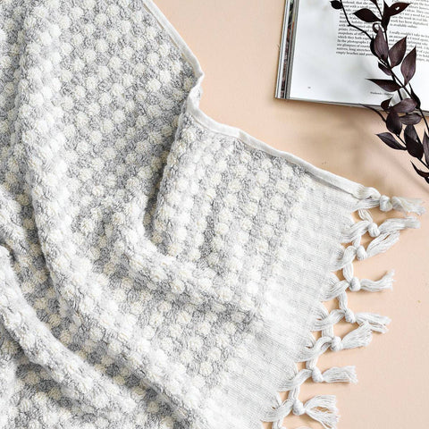 Miss April - Turkish Pom Pom Hand Towel - Pale Grey