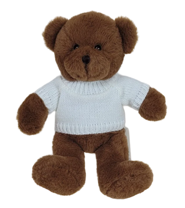 Petite Vous - Mini Bowie the Bear with White Jumper Soft Toy