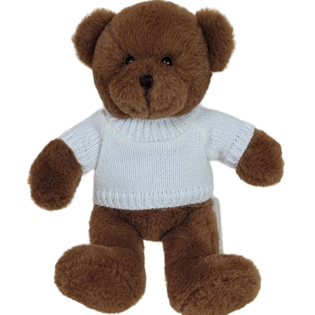 Petite Vous - Mini Bowie the Bear with White Jumper Soft Toy