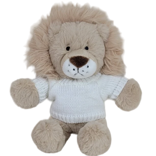 Petite Vous - Mini Nelson the Lion with White Jumper Soft Toy