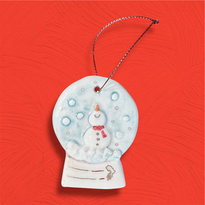 Teen Ceramic Christmas Snow Globe Ornament