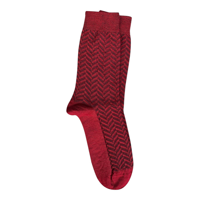 Tightology - Herringbone - Merino Wool Socks - Red