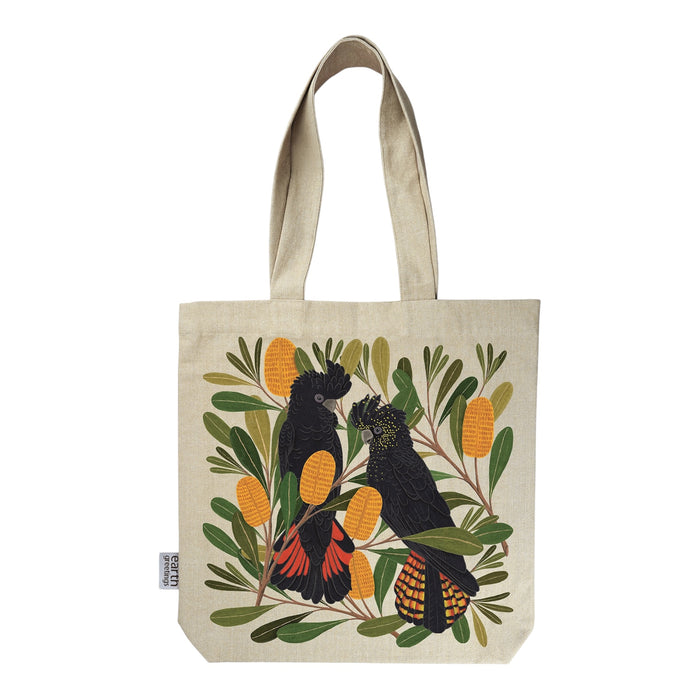 Earth Greetings - Organic Cotton Tote Bag - Cockatoos & Banksia