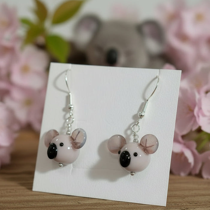 Samantha Abbott - Koala- Glass Earrings - Purple