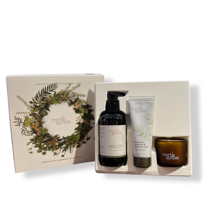 Myrtle & Moss - Christmas Trio - Bergamot Rind, Tangerine & Geranium Leaf