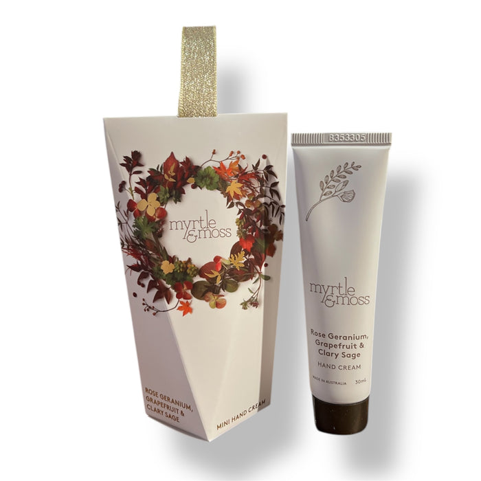 Myrtle & Moss - Christmas Ornament Mini Hand Cream - Rose Geranium, Grapefruit & Clary Sage
