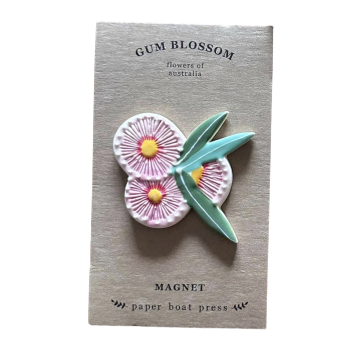 Paper Boat Press - Ceramic Australian Native Flower Magnet - gum blossom