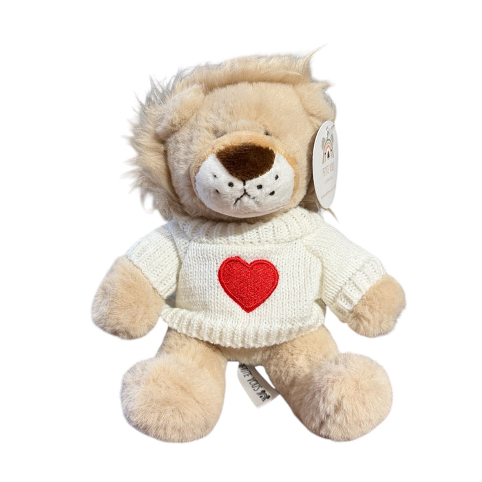 Petite Vous - Mini Nelson the Lion with Heart Jumper Soft Toy