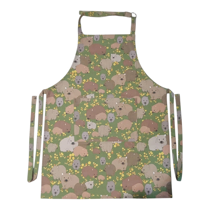 Red Parka - Apron - Wombat & Wattle Pattern
