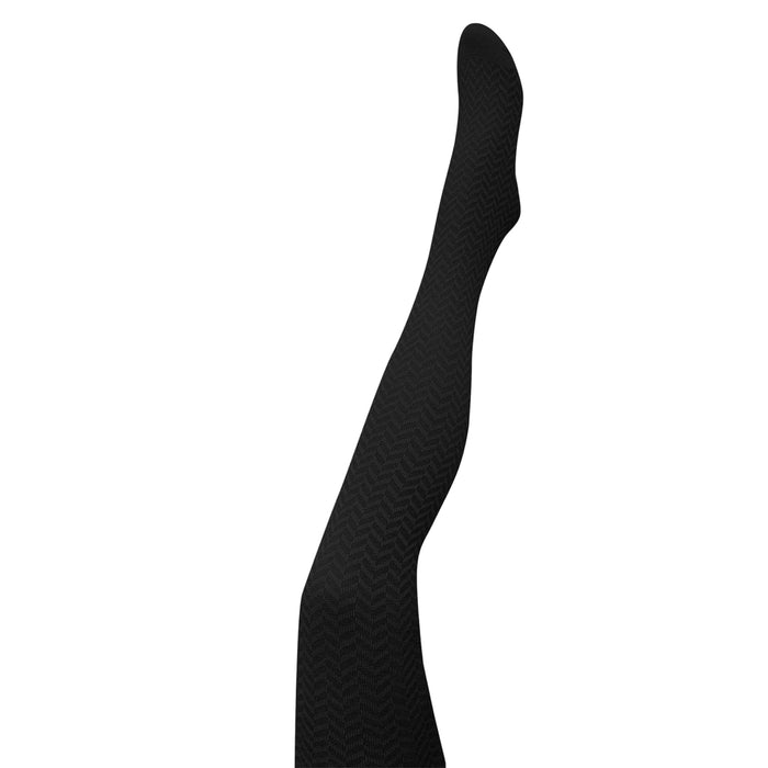 Tightology - Herringbone - Merino Wool Tights - Black