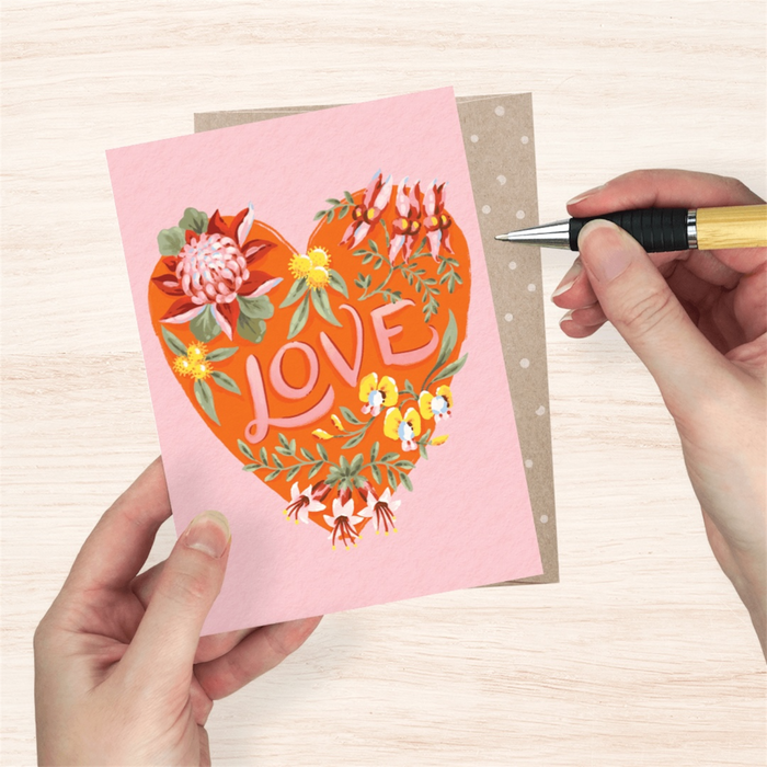 Jayne Branchflower - Greeting Card - Love Heart Natives