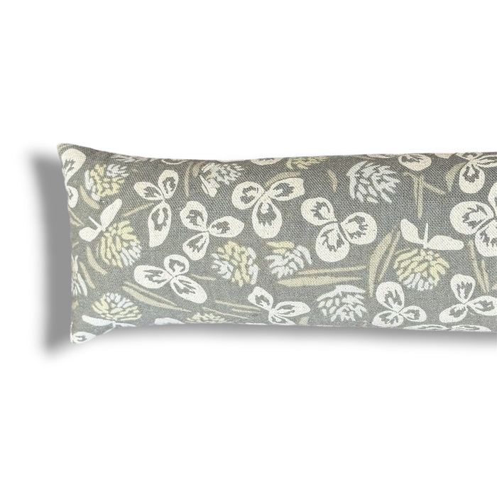Handmade by Lynneke - Wheat & Lavender Draught Stopper - Orchard Run Clover  - Grey