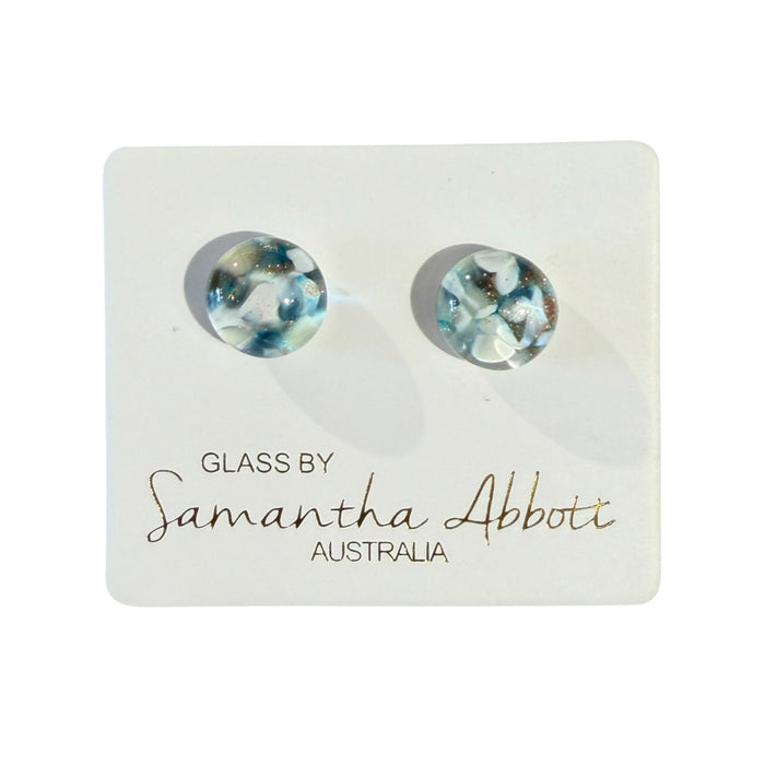 Samantha Abbott - Glass Stud Earrings - Light Earthy Sparkle Glass