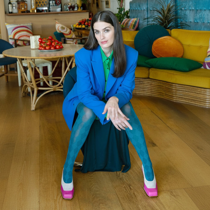 Tightology - Pine- Organic Cotton Tights - Blue