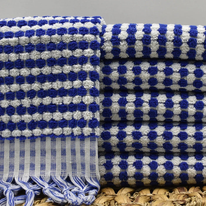 Turkish 'Pom Pom' Hand Towel - Lapis Lazuli