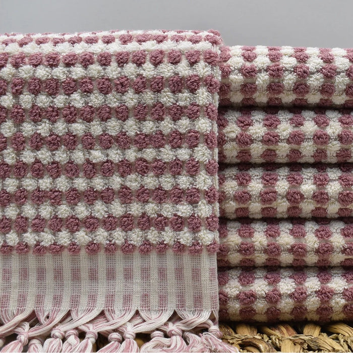 Turkish 'Pom Pom' Hand Towel - Rose Quartz