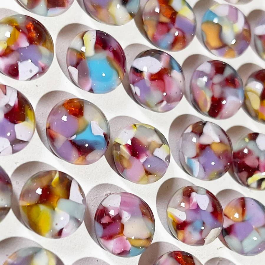 Samantha Abbot - Glass Stud Earrings - Rainbow Mosaic